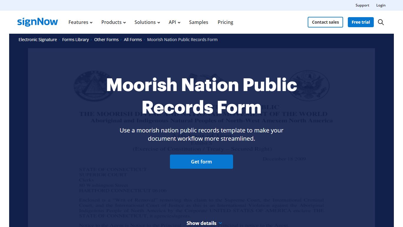 Get and Sign Moorish Nation Public Records Form